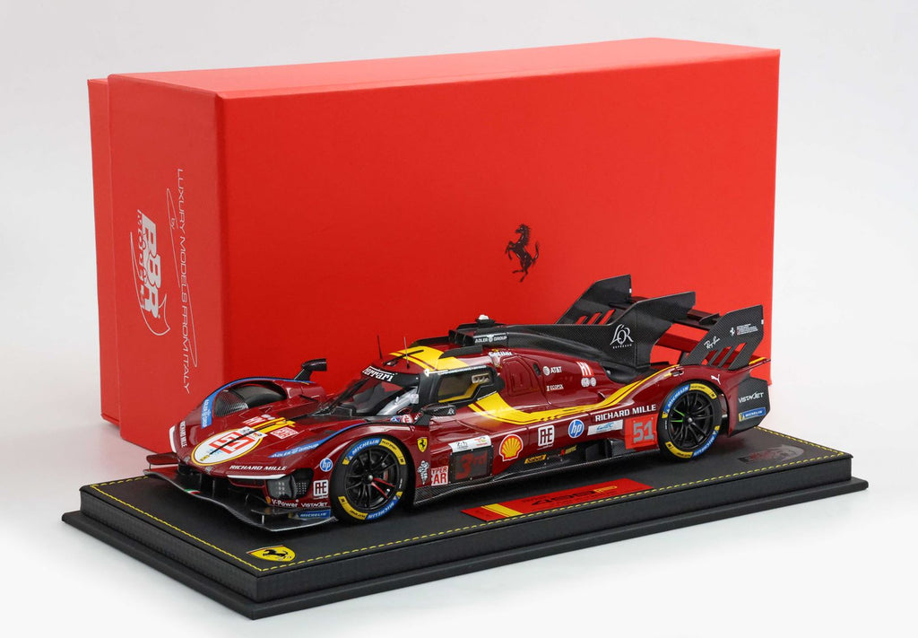 Ferrari 499P #51 24 Horas de Le Mans 2025 – Pier Guidi, Giovinazzi & Calado – Escala 1:18 con Vitrina (Edición Limitada de 20 unidades) de BBR Models