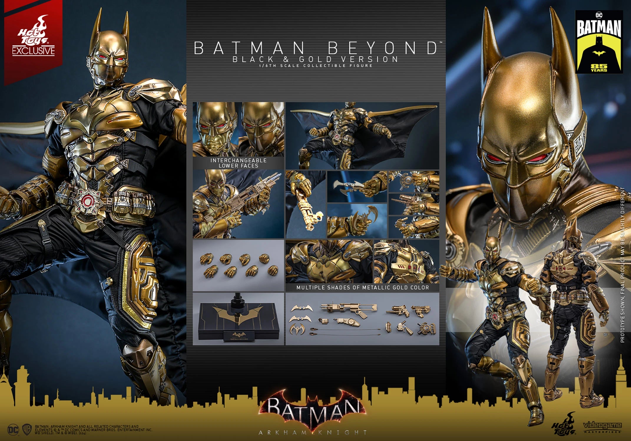 Hot Toys Arkham Knight Batman Beyond Schwarz und Gold 1/6 Figur