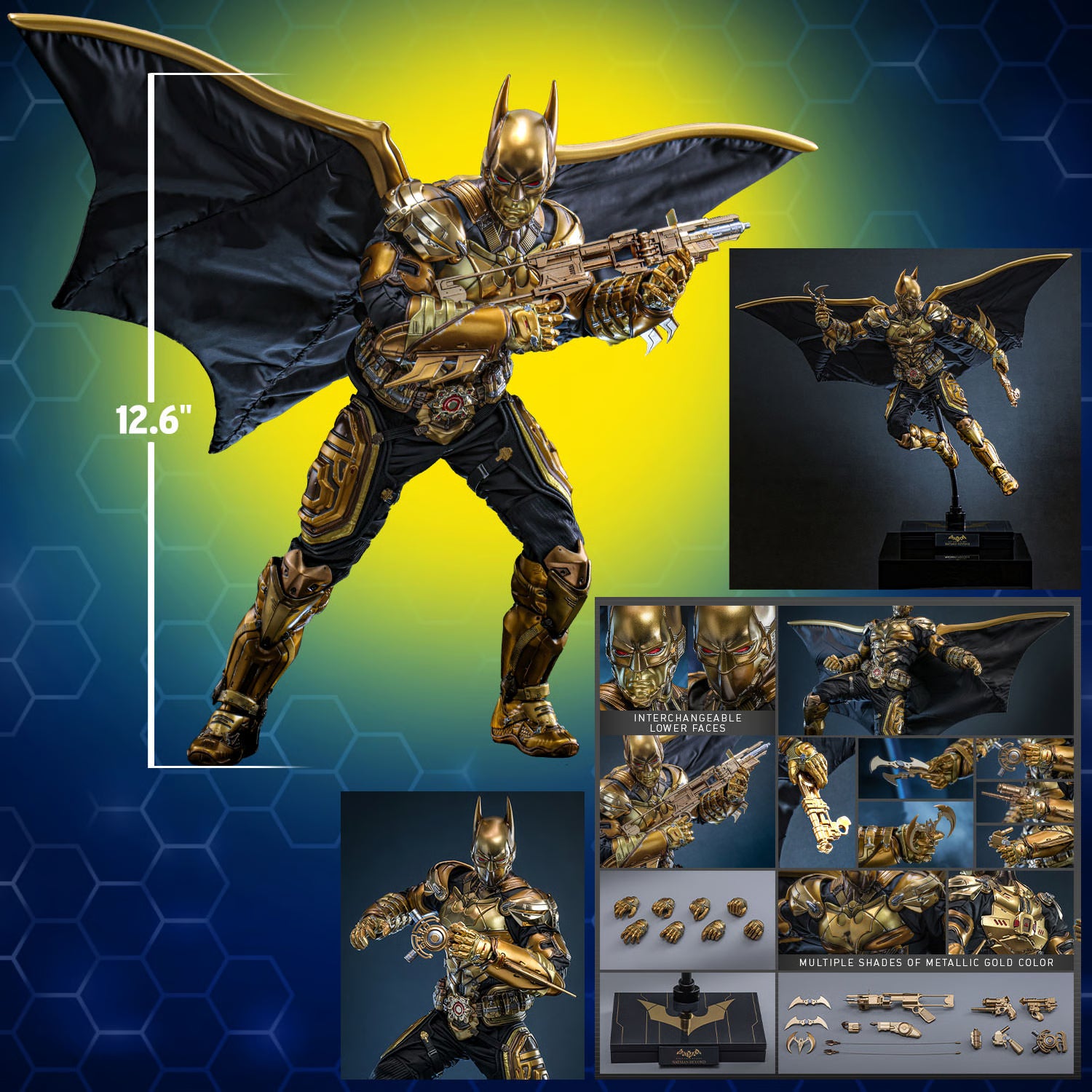Hot Toys Arkham Knight Batman Beyond Schwarz und Gold 1/6 Figur