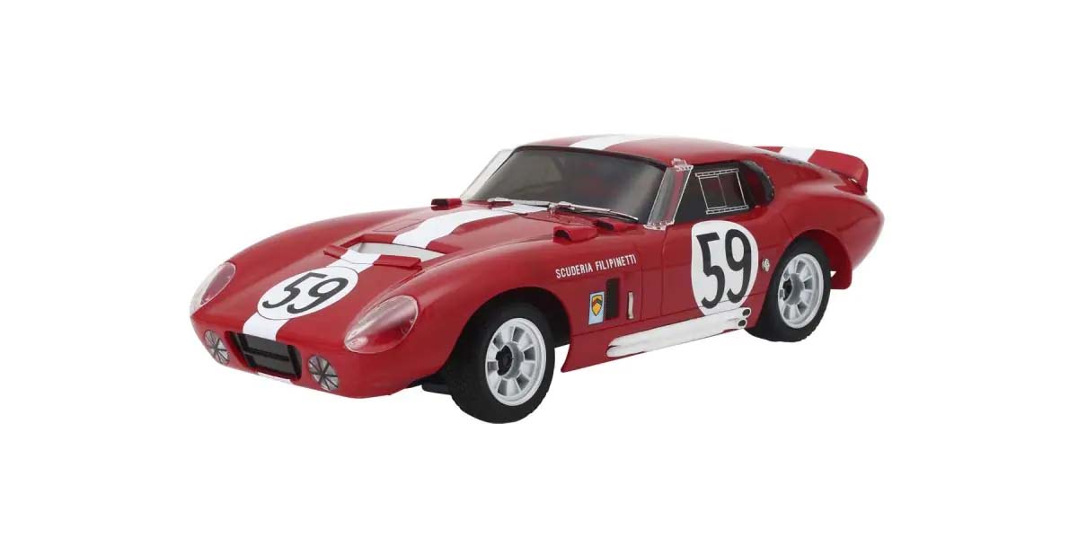 Primer Mini-Z Shelby Cobra Daytona n.º 59 rojo – Coche RC 1:28 de KYOSHO