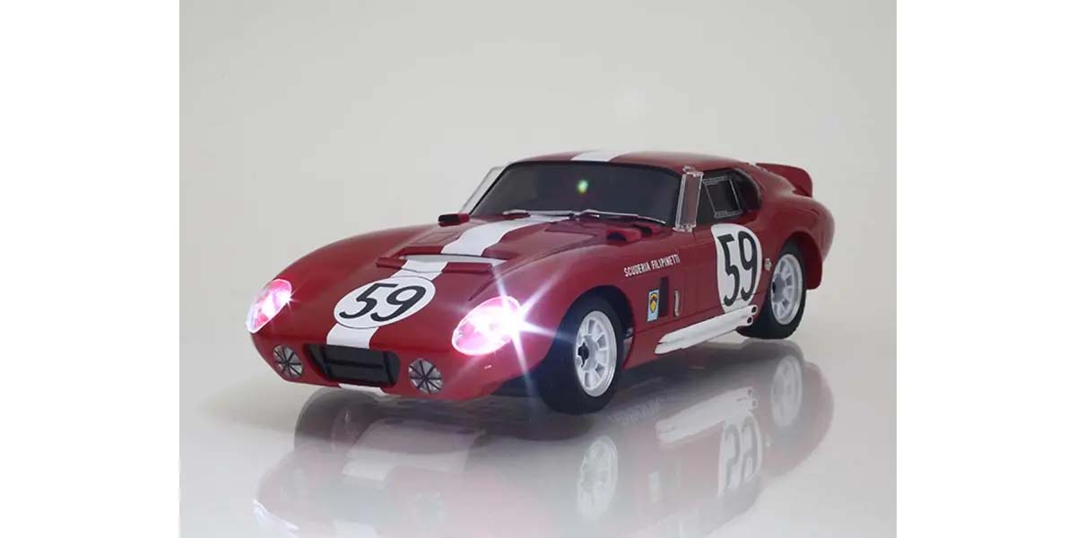 Primer Mini-Z Shelby Cobra Daytona n.º 59 rojo – Coche RC 1:28 de KYOSHO
