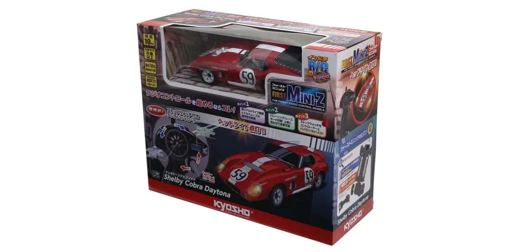 Primer Mini-Z Shelby Cobra Daytona n.º 59 rojo – Coche RC 1:28 de KYOSHO