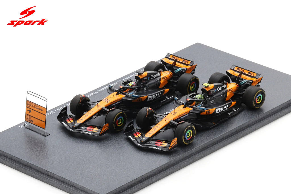 McLaren MCL39 #4 и #81 Формула 1 шампион на конструкторите за 2025 г. – Ландо Норис и Оскар Пиастри