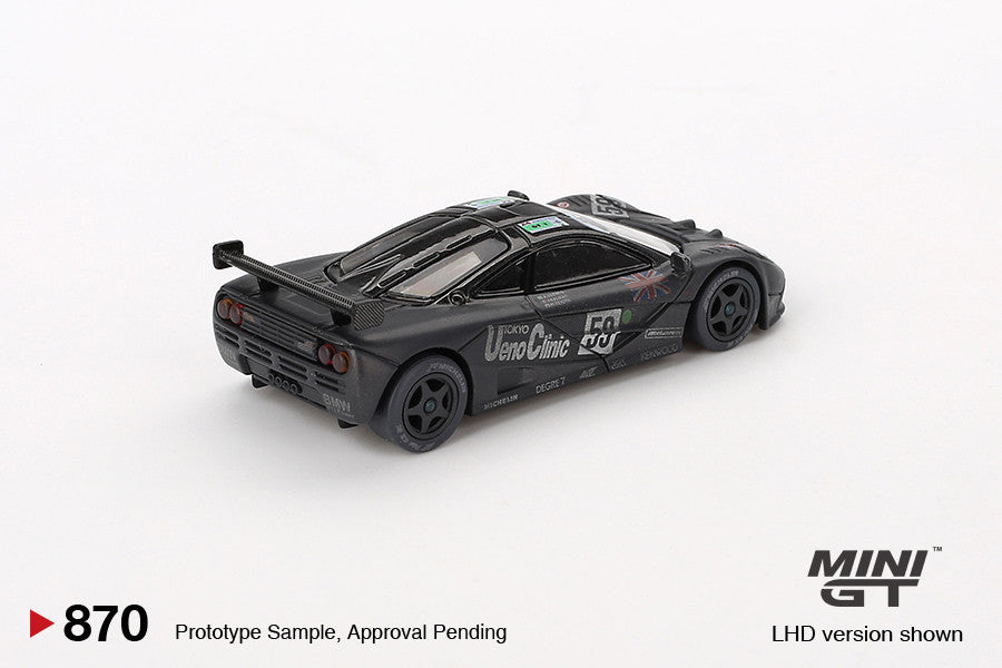 McLaren F1 GTR Nr. 59 – Sieger der 24 Stunden von Le Mans 1995 im Nachrenn-Witterungszustand 1:64 Diecast-Modell