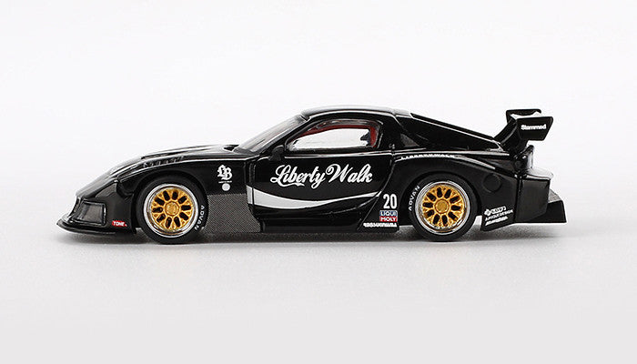 Mazda RX-7 LB-Super Silhouette Liberty Walk Schwarz 1:64 Diecast Modell