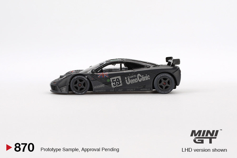 McLaren F1 GTR Nr. 59 – Sieger der 24 Stunden von Le Mans 1995 im Nachrenn-Witterungszustand 1:64 Diecast-Modell
