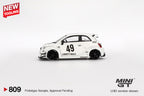 LB-WORKS x Abas Works Abarth 595 Gara White 1:64 Diecast-Modell