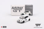 LB-WORKS x Abas Works Abarth 595 Gara White 1:64 Diecast-Modell