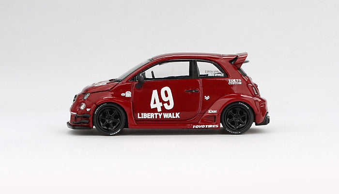 Abarth 595 LB-Works x Abas Works Rot 1:64 Modellauto