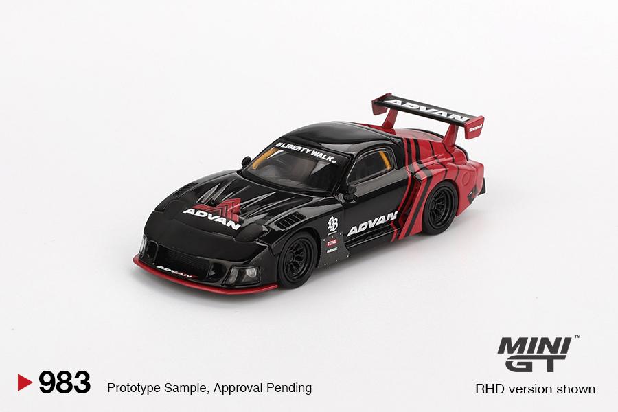 Mazda RX-7 LB-Super Silhouette Advan Black 1:64 Diecast-Modell