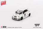 LB-WORKS x Abas Works Abarth 595 Gara White 1:64 Diecast-Modell
