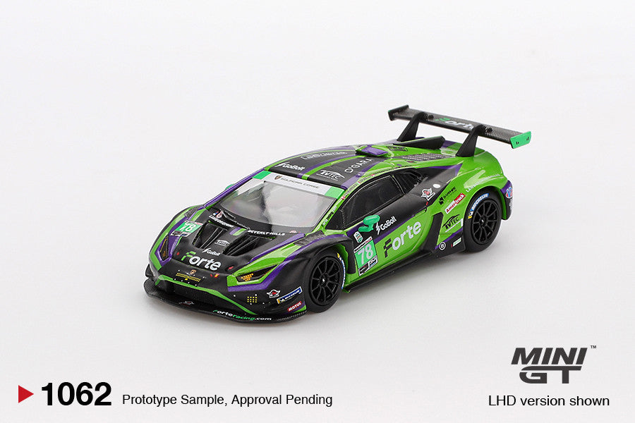 Lamborghini Huracán GT3 EVO2 Nr. 78 Forte Racing – 2024 IMSA Daytona 24 Stunden 1:64 Diecast-Modell