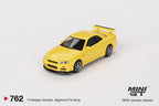 Nissan Skyline GT-R (R34) V-Spec Lightning Yellow 1:64 Diecast-Modell