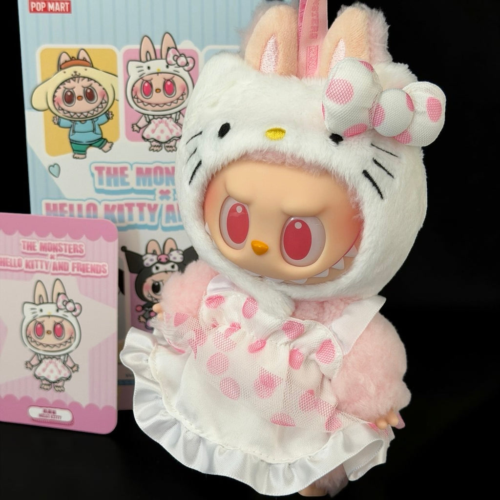 POP MART The Monsters Labubu × Hello Kitty and Friends Series Hello Kitty vinylplüss-medál