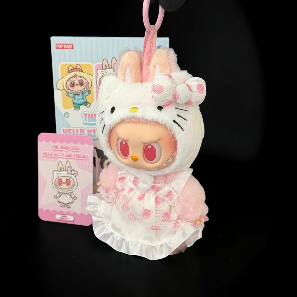 POP MART The Monsters Labubu × Hello Kitty and Friends Series Hello Kitty vinylplüss-medál