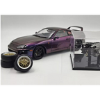 WHEELART Toyota Supra A80 Coupé Midnight Purple (LHD) 1:18 Diecast Modell mit Motor & zusätzlichen Rädern