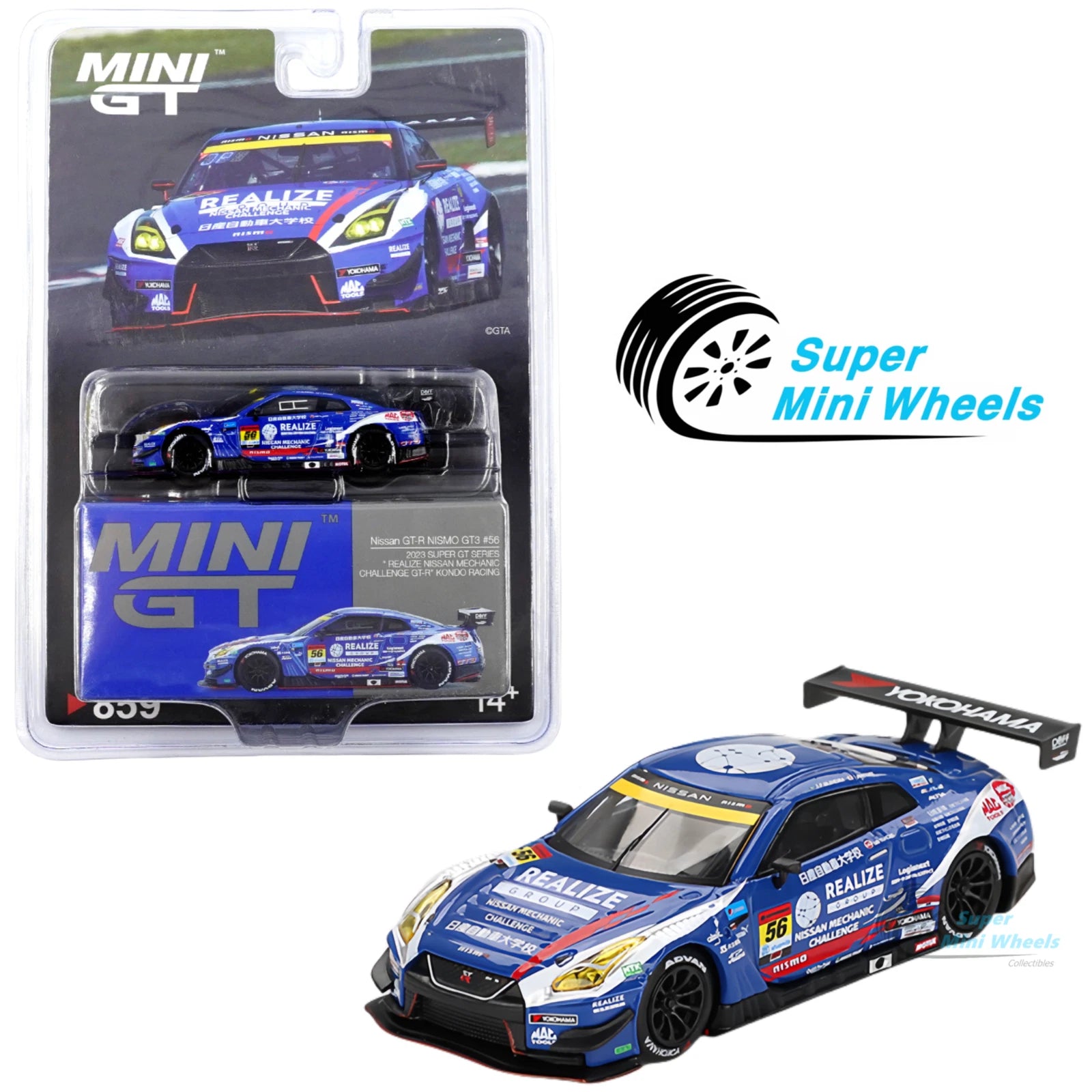 MINI GT Nissan GT-R NISMO GT3 Team Kondo Racing Nr. 56 – 2023 Super GT GT300 1:64 Diecast Modell