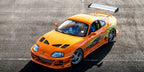 Toyota Supra Fast & Furious Orange Pearl 1:18 støbt model fra Kyosho
