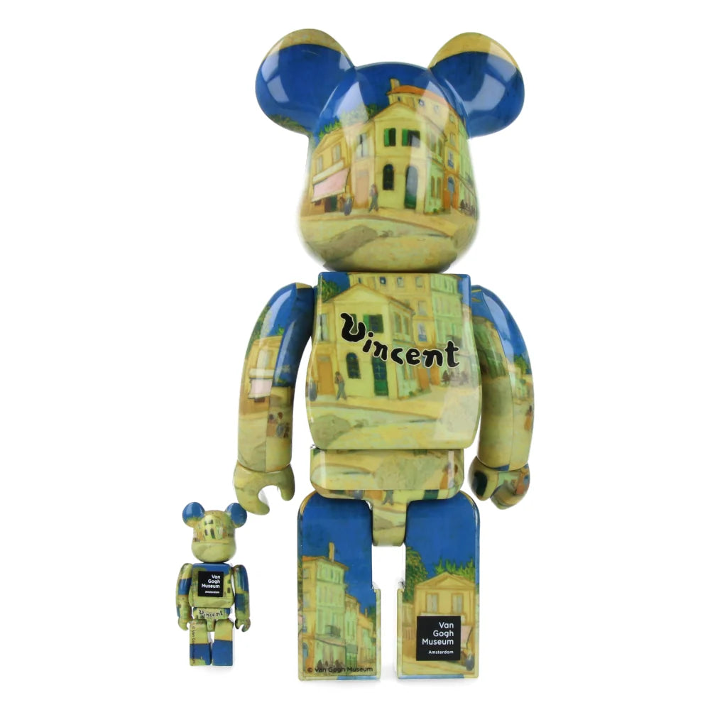 BE@RBRICK Vincent van Gogh – La Maison Jaune-set i storlekarna 100 % och 400 % från Medicom Toy