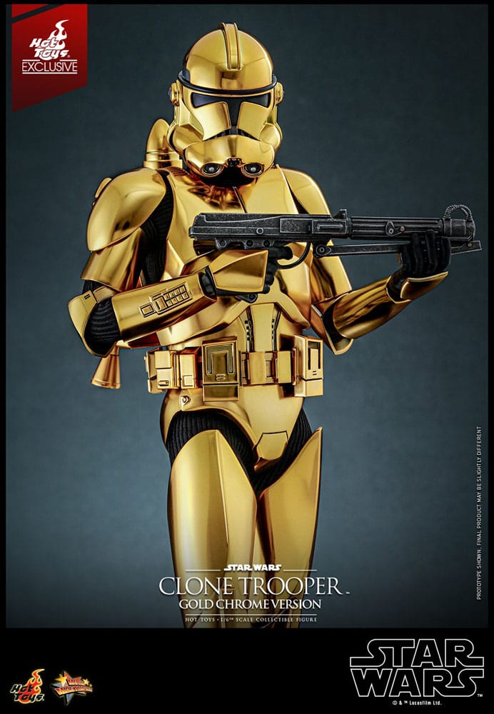 Star Wars Clone Trooper Gold Chrome Version Exclusive 1:6 Φιγούρα Δράσης 30 cm