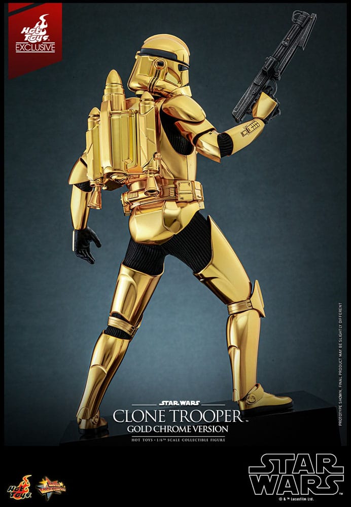 Star Wars Clone Trooper Gold Chrome Version Exclusive 1:6 Φιγούρα Δράσης 30 cm