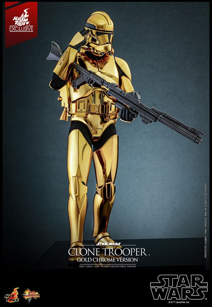 Star Wars Clone Trooper Gold Chrome Version Exclusive 1:6-actiefiguur van 30 cm