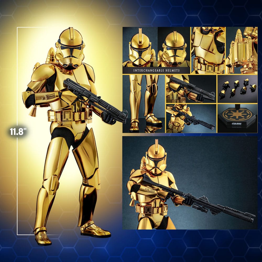 Star Wars Clone Trooper Gold Chrome Version Exclusive 1:6 Φιγούρα Δράσης 30 cm