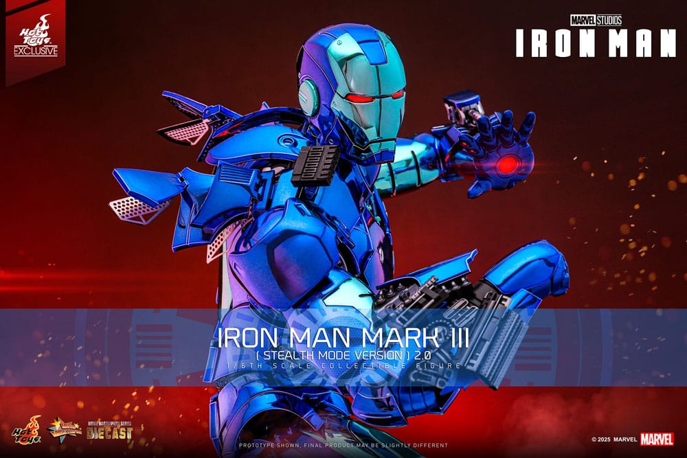 Iron Man Movie Masterpiece Diecast 1:6 Iron Man Mark III Stealth Mode Ver. 2.0 Exclusive: ekskluzivna figura visoka 33 cm, Hot Toys