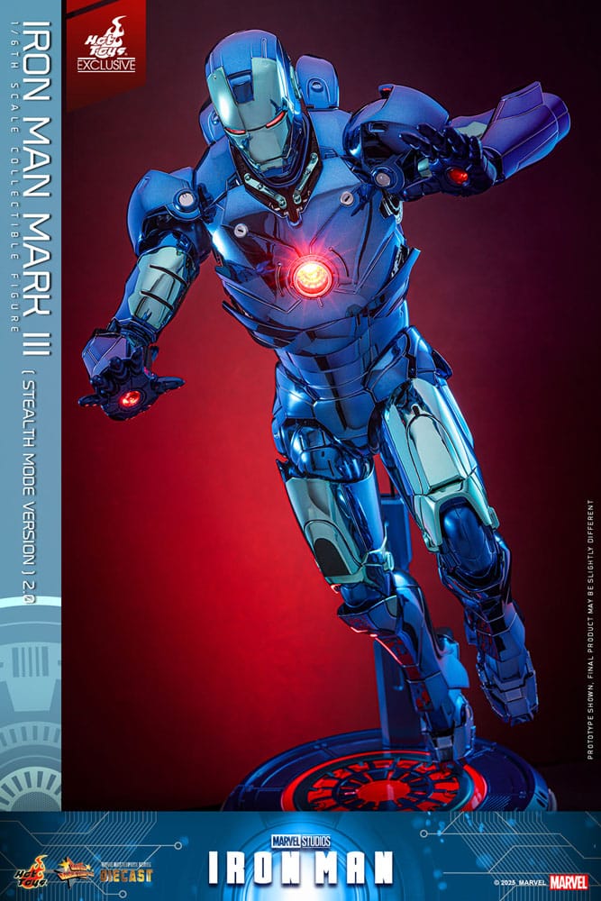 Iron Man Movie Masterpiece Diecast 1:6 Iron Man Mark III Stealth Mode Ver. 2.0 Exclusive: ekskluzivna figura visoka 33 cm, Hot Toys