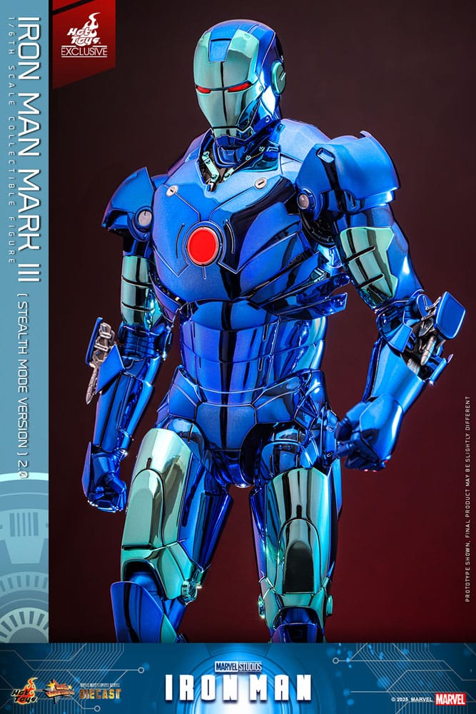 Iron Man Movie Masterpiece Diecast 1:6 Iron Man Mark III Stealth Mode Ver. 2.0 Exclusive van 33 cm van Hot Toys
